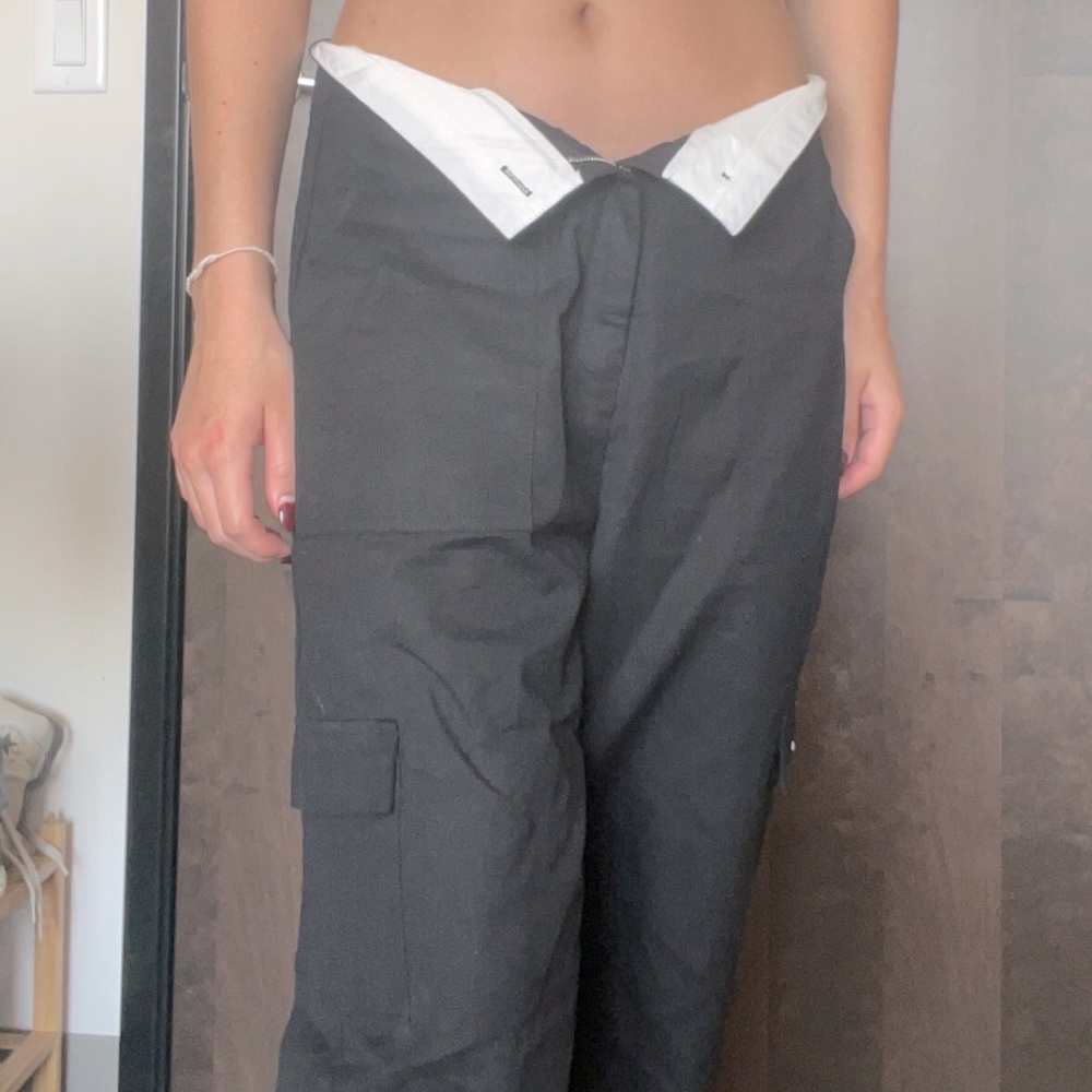Black low waisted flip out pants